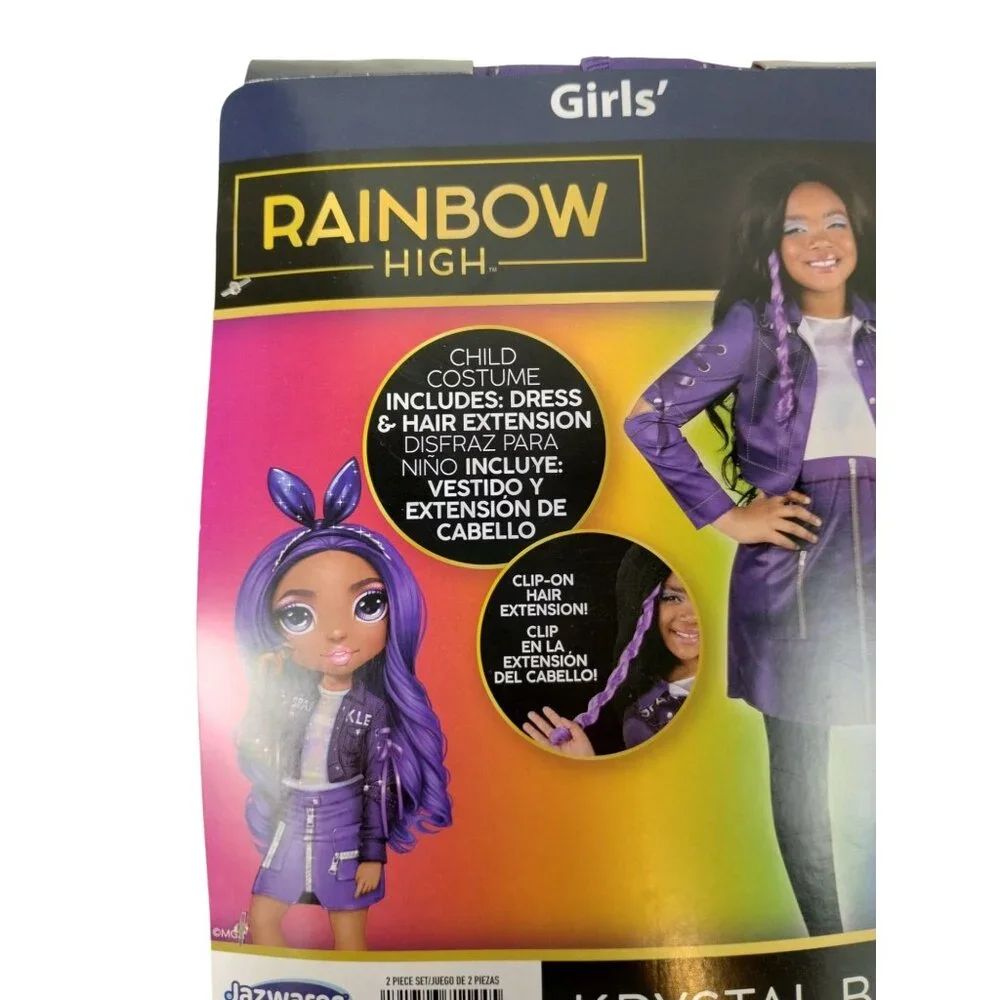 Girls XS Rainbow High Krystal Bailey Costume Set